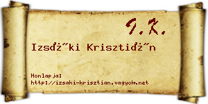 Izsáki Krisztián névjegykártya